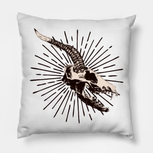 Satanic Horned Wolf Skull Pillow