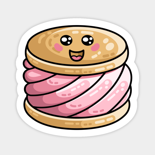 Kawaii Cute Ice Cream Sandwich Magnet by freeves