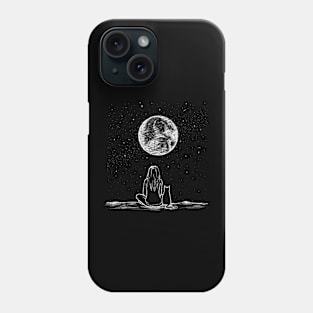 Cat and moon Phone Case