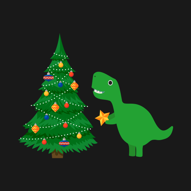 T-Rex Can't reach top of Christmas tree | Funny Dinosaur by MerchMadness