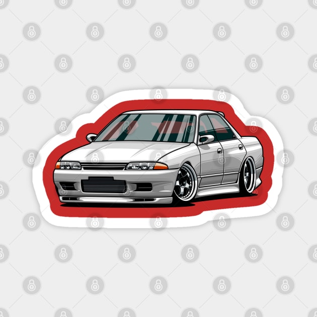 Skyline R32 Sedan Magnet by Markaryan