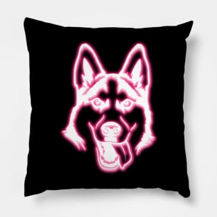 Neon Husky Pillow