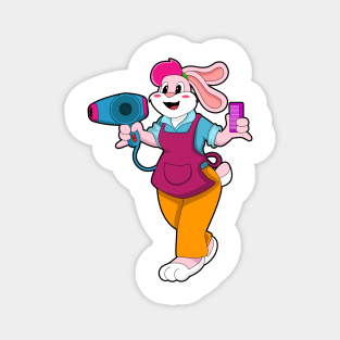 Rabbit as Hairdresser with Hair dryer & Comb Magnet