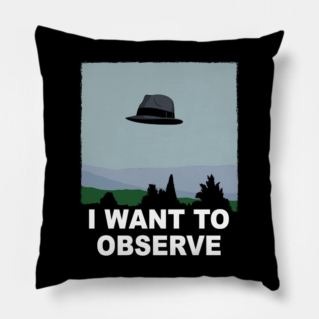 I Want to Observe Pillow by mikehandyart