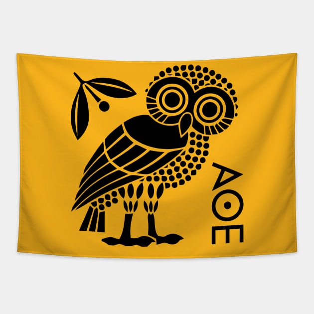 ATH Owl black Tapestry by OneBigPixel