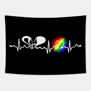 Lgpt Pride Heartbeat Costume Gift Tapestry