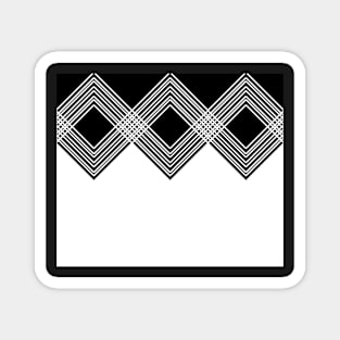 Abstract geometric pattern - black and white. Magnet