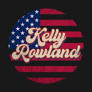 Vintage Rowland Proud Name Personalized American Flag T-Shirt