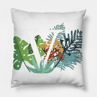 Plant Letter V Pillow