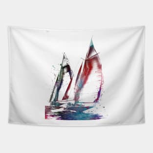 Yacht racing sport art #yachting Tapestry