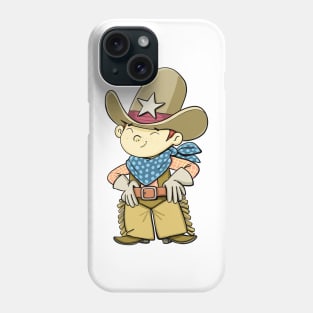 boy in a cowboy hat ready for the rodeo Phone Case