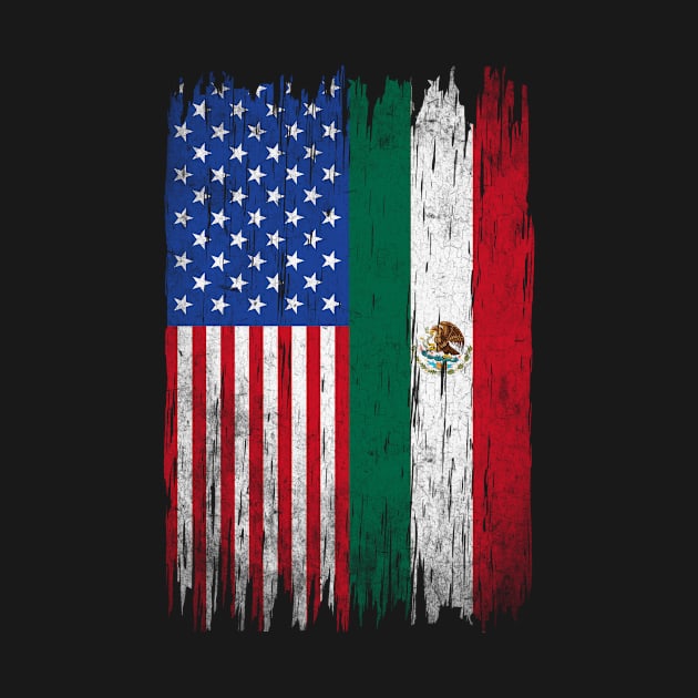 Mexican Roots Half American Half Mexican Flag Vintage by TeeA