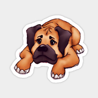 Cute Mastiff Drawing Magnet