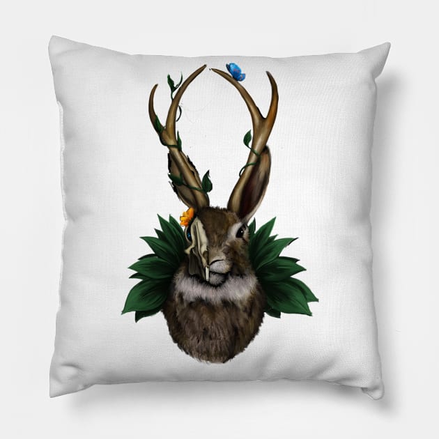 Jackalope Pillow by asteltainn