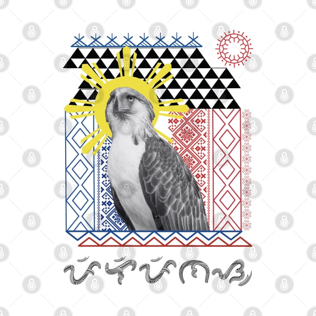 Philippine Eagle / Baybayin word Pilipinas (Philippines) by Pirma Pinas