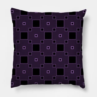 Big and small squares on purple Pillow