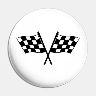 Checkered Black and White Racing Flags Pin