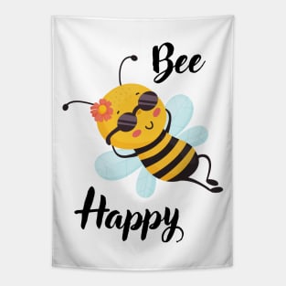 Funny Bee Happy Tapestry