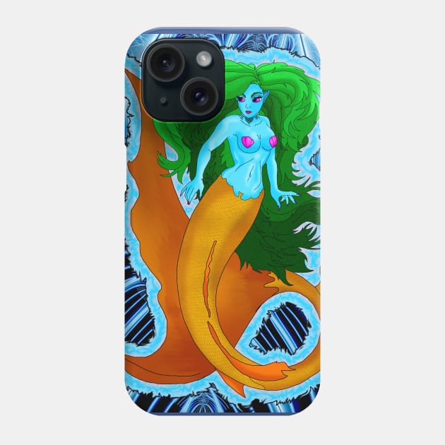 Little Mermaid in Blue Phone Case by lytebound