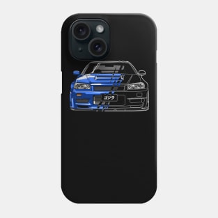 R34 GTR Skyline Turbo JDM Tuning Car 90s Fan Phone Case