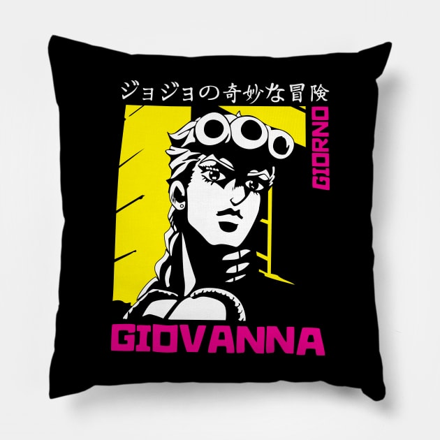 Giorno JJBA Anime Fanart Pillow by Planet of Tees