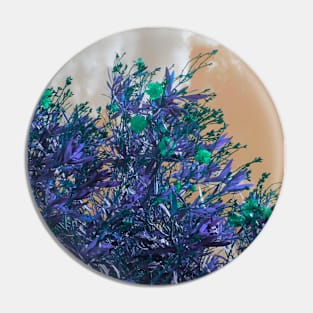 blue floral Pin