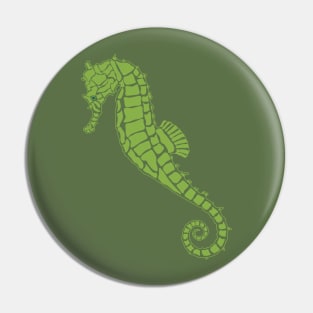 Luscious Two Tone Green Seahorse Design Pin