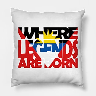 Antigua Flag - Where Legends Are Born - Antiguan - Soca Mode Pillow