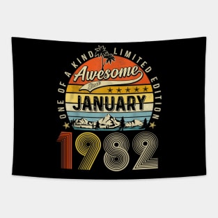 Awesome Since January 1982 Vintage 41st Birthday Tapestry