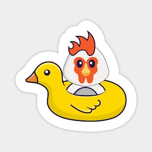 Cute chicken With Duck buoy. Magnet