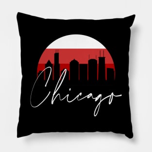 Chicago Basketball Skyline Pillow