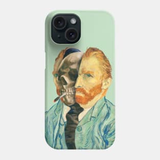 Surreal Van Gogh portrait with skeleton Phone Case