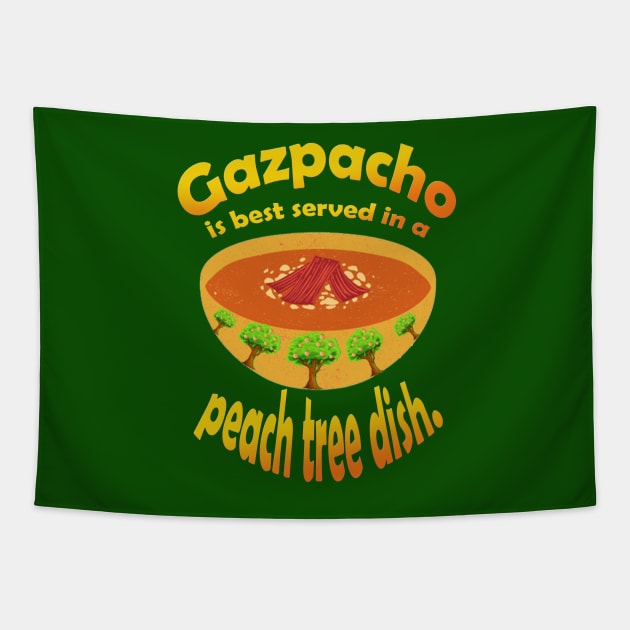 Gazpacho Best in Peach Tree Dish Tapestry by Klssaginaw