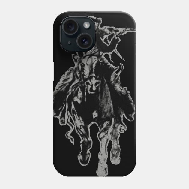 Rustic cowboy with rifle riding horse classic sketch Phone Case by hobrath