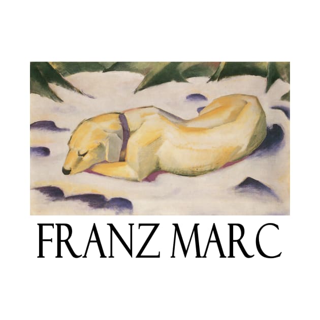 Dog Lying in Snow by Franz Marc by Naves