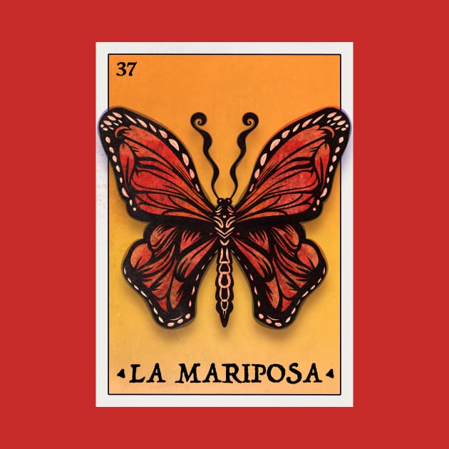 Butterfly Loteria Mexican Original Art by ANDYWARHORE