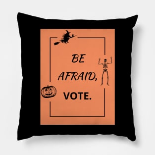 Halloween Pumpkin - Witch on Broom - Skeleton - Vote 2020 Pillow