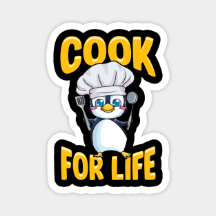 Cute Penguin Cook For Life Cooking Kitchen Animal Magnet