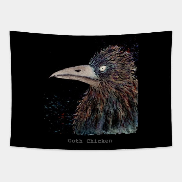 Goth Chicken Tapestry by Zo Draws Stuff