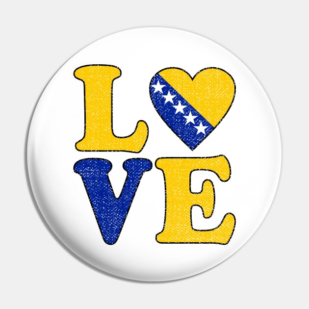 Love Bosnian Pride Bosnian Roots Pin by RW