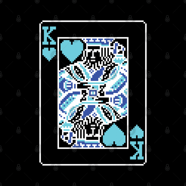 King of Hearts Pixel Art Bright Negative Mode by inotyler