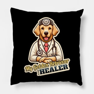 Golden Retriever Doctor Pillow