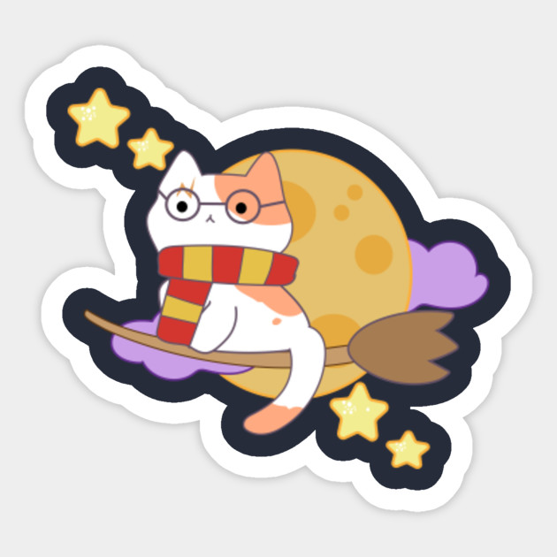 Harry Potter Hogwarts Chibi Cat Harry Potter Sticker Teepublic