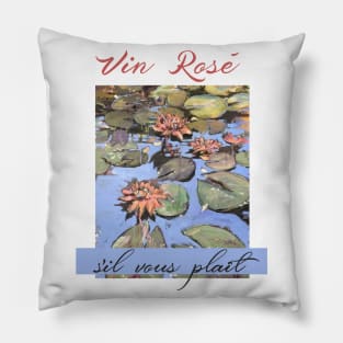 French Phrase Painting Rose Wine T-shirt Pillow