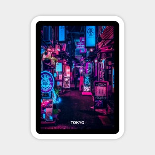 Tokyo Street Neon Synthwave Magnet