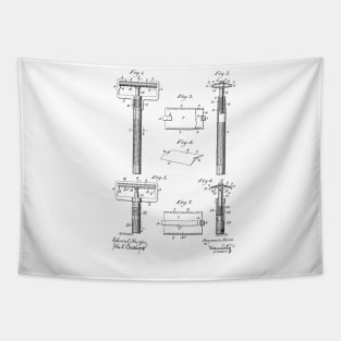 Safety Razor Vintage Patent Hand Drawing Tapestry