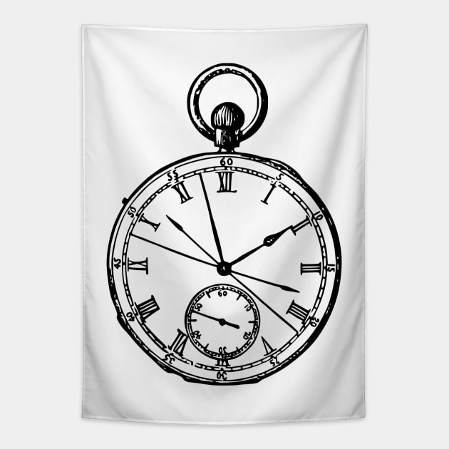 Vintage Pocket Watch Tapestry by Vintage Boutique