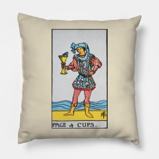 Page of cups tarot card Pillow