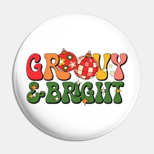 Groovy and Bright Vintage Retro Christmas Disco Ball Pin