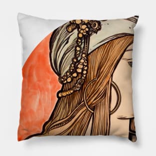 Vintage art portrait Pillow